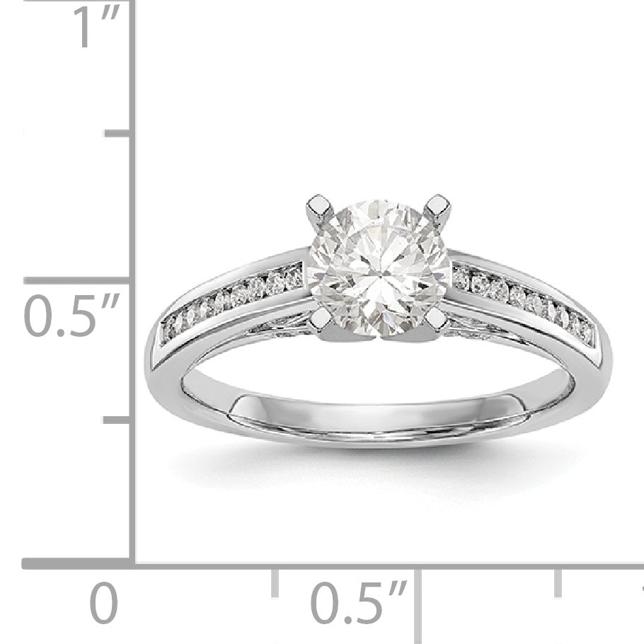 14K Weißgold Diamant-Verlobungsring mit Krappenfassung