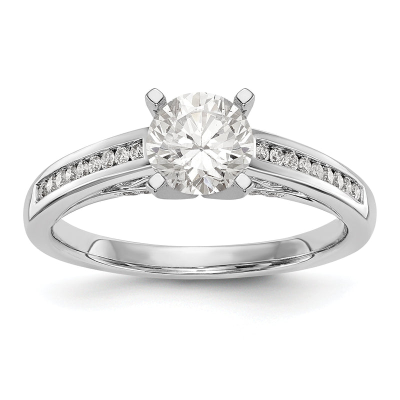 14K Weißgold Diamant-Verlobungsring mit Krappenfassung