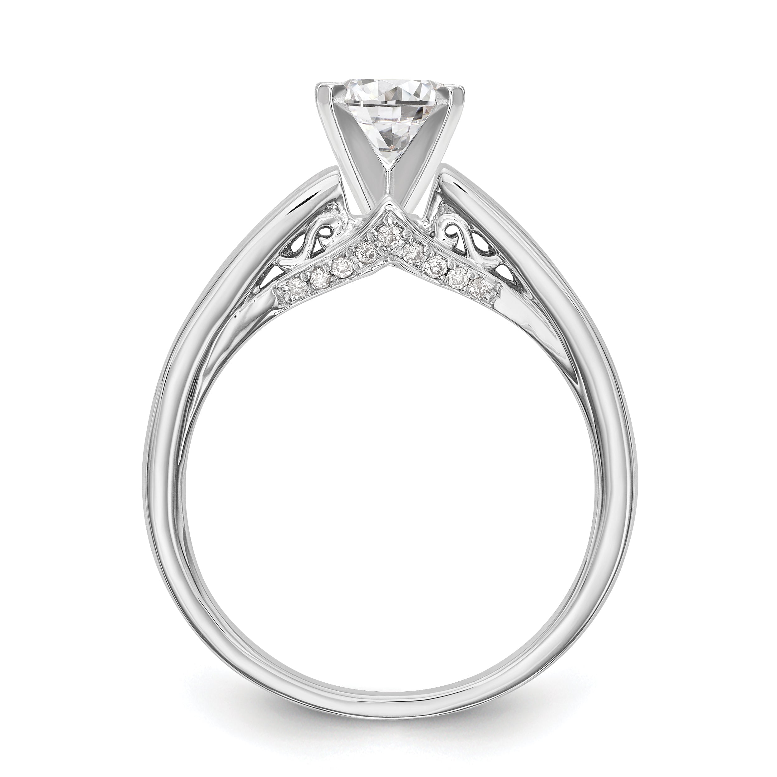 14K Weißgold Diamant-Verlobungsring mit Krappenfassung