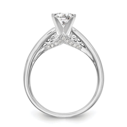 14K Weißgold Diamant-Verlobungsring mit Krappenfassung