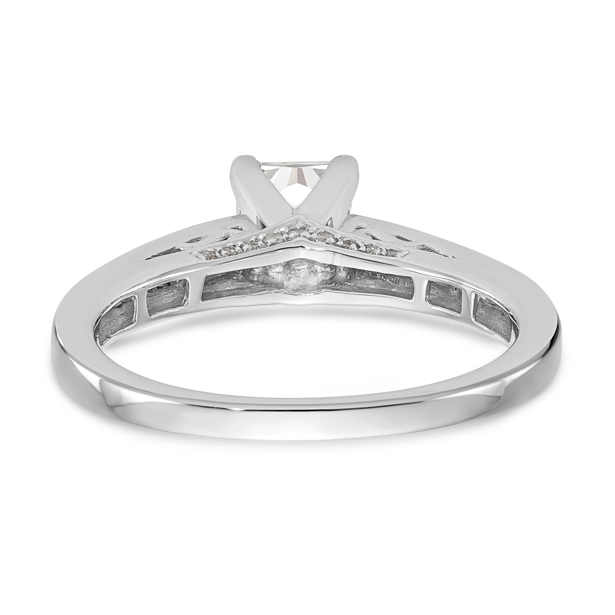 14K Weißgold Diamant-Verlobungsring mit Krappenfassung