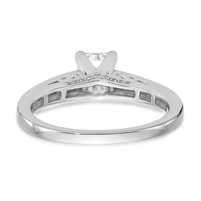 14K Weißgold Diamant-Verlobungsring mit Krappenfassung