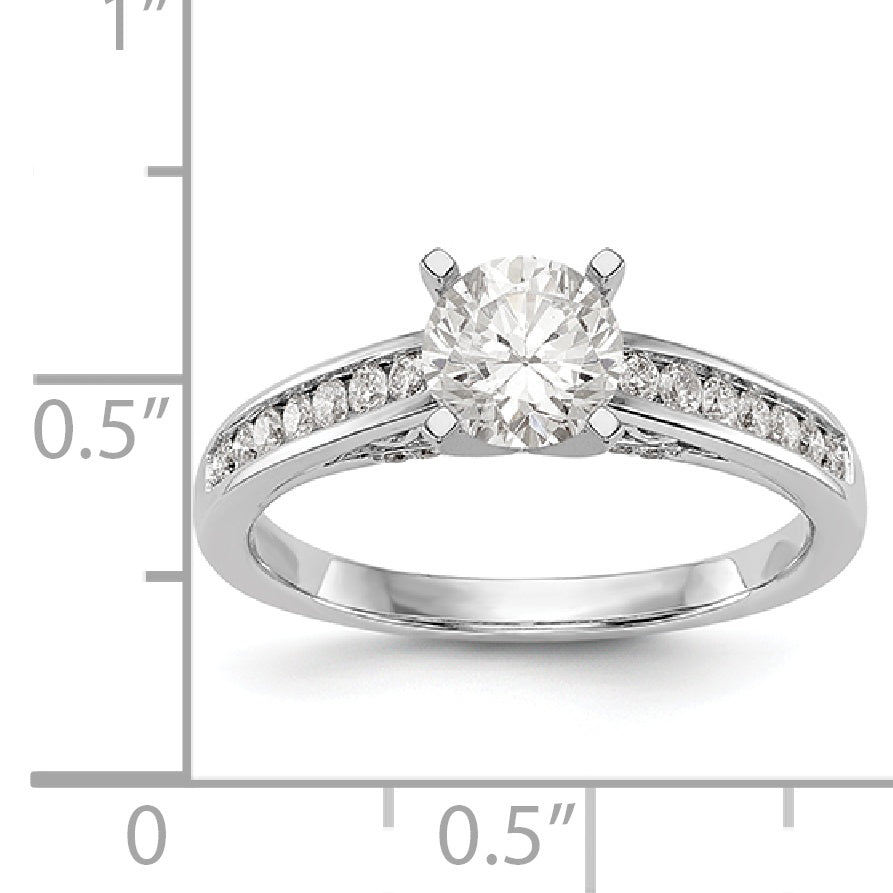14K Weißgold Diamant-Verlobungsring mit Krappenfassung