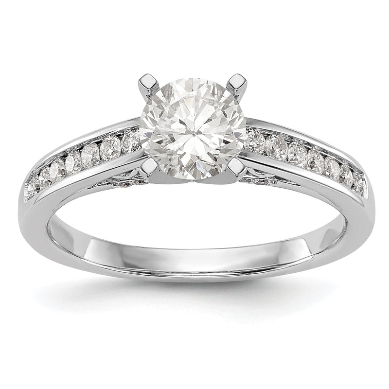 14K Weißgold Diamant-Verlobungsring mit Krappenfassung