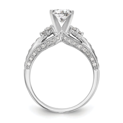 14K Weißgold Diamant-Verlobungsring mit Krappenfassung