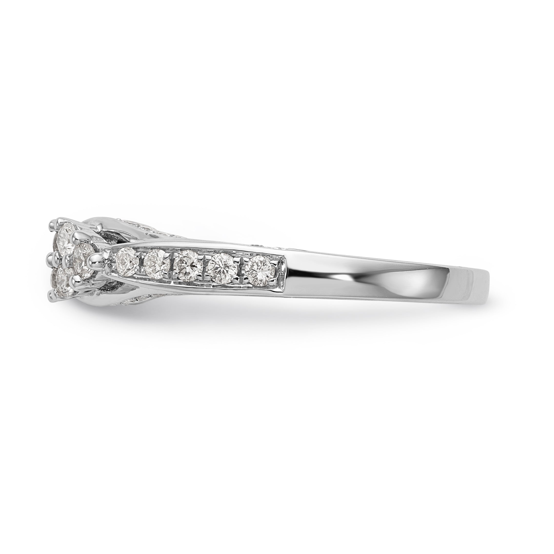 14K Weißgold Diamant-Verlobungsring mit Krappenfassung