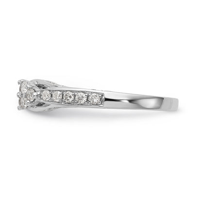 14K Weißgold Diamant-Verlobungsring mit Krappenfassung