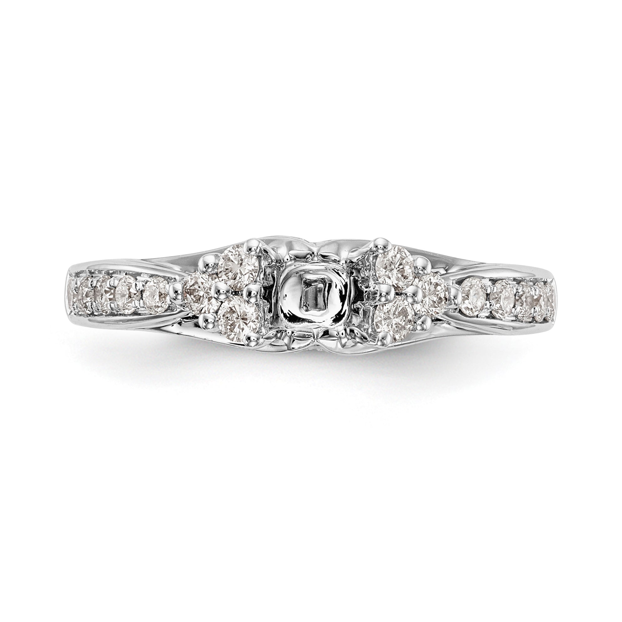 14K Weißgold Diamant-Verlobungsring mit Krappenfassung