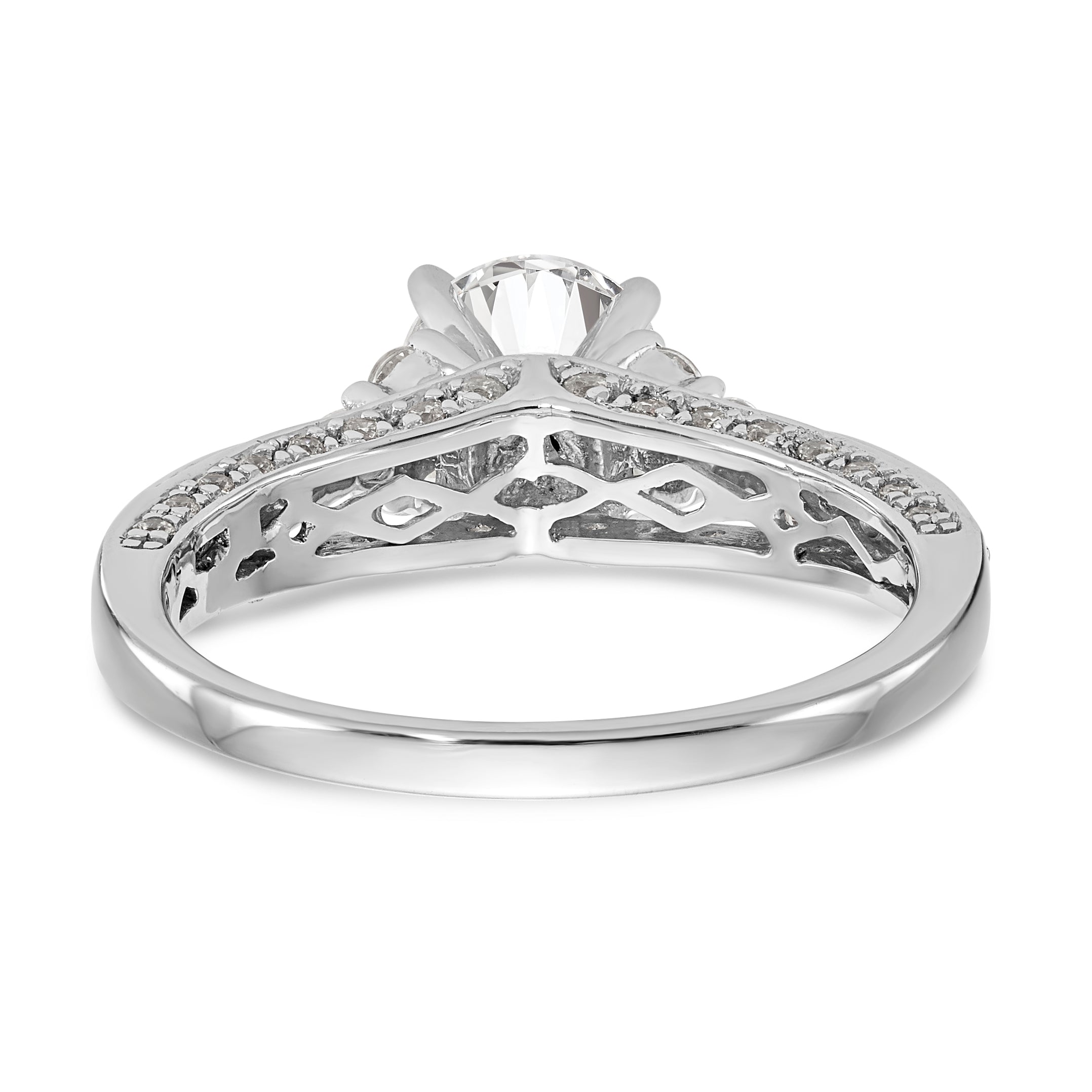 14K Weißgold Diamant-Verlobungsring mit Krappenfassung