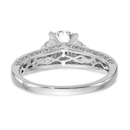 14K Weißgold Diamant-Verlobungsring mit Krappenfassung