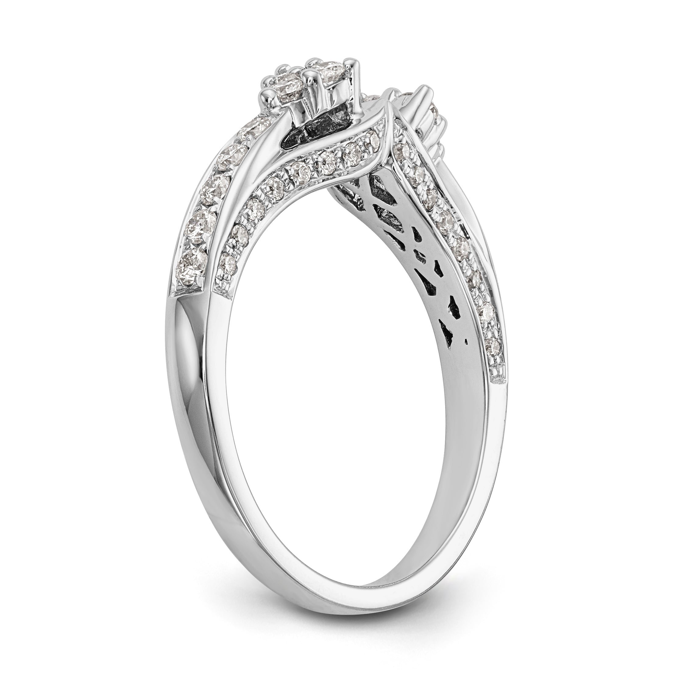 14K Weißgold Diamant-Verlobungsring mit Krappenfassung
