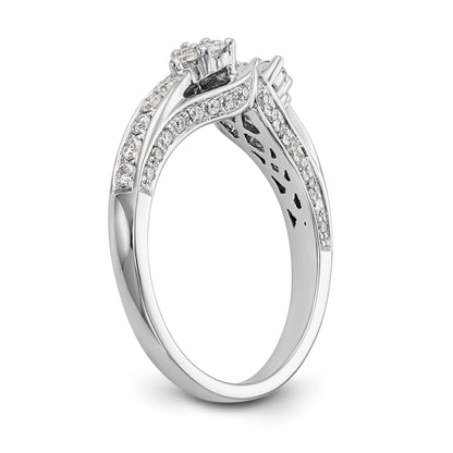 14K Weißgold Diamant-Verlobungsring mit Krappenfassung