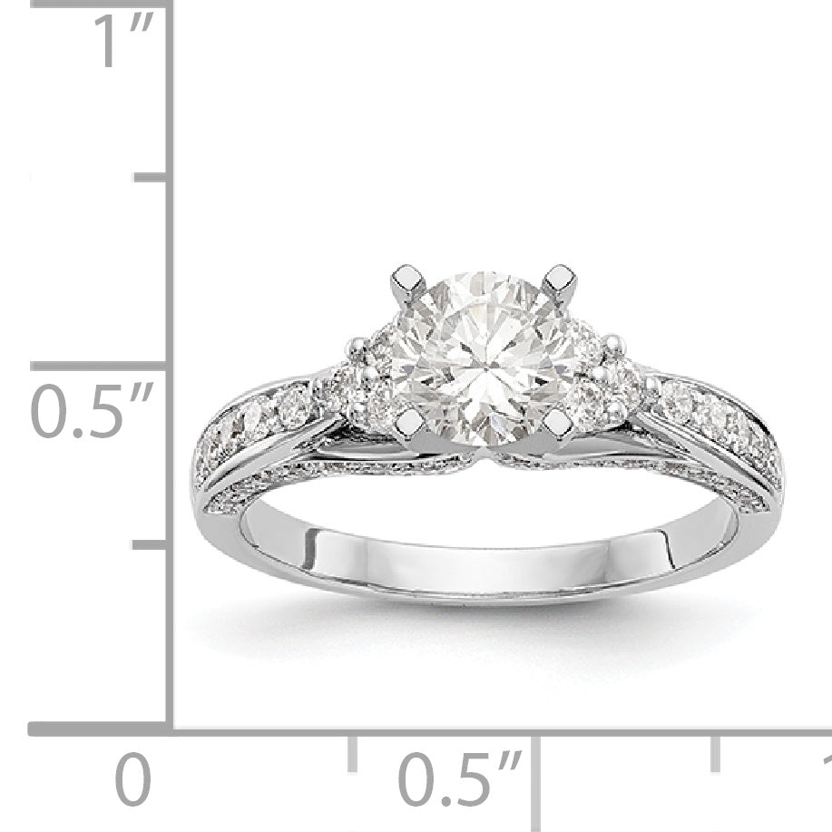 14K Weißgold Diamant-Verlobungsring mit Krappenfassung