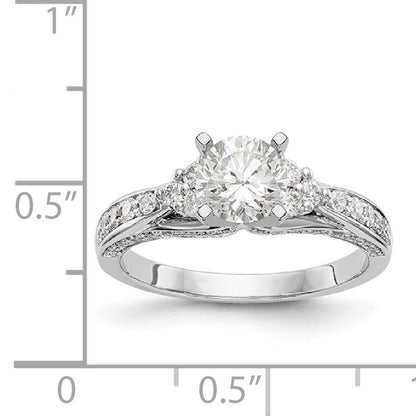14K Weißgold Diamant-Verlobungsring mit Krappenfassung