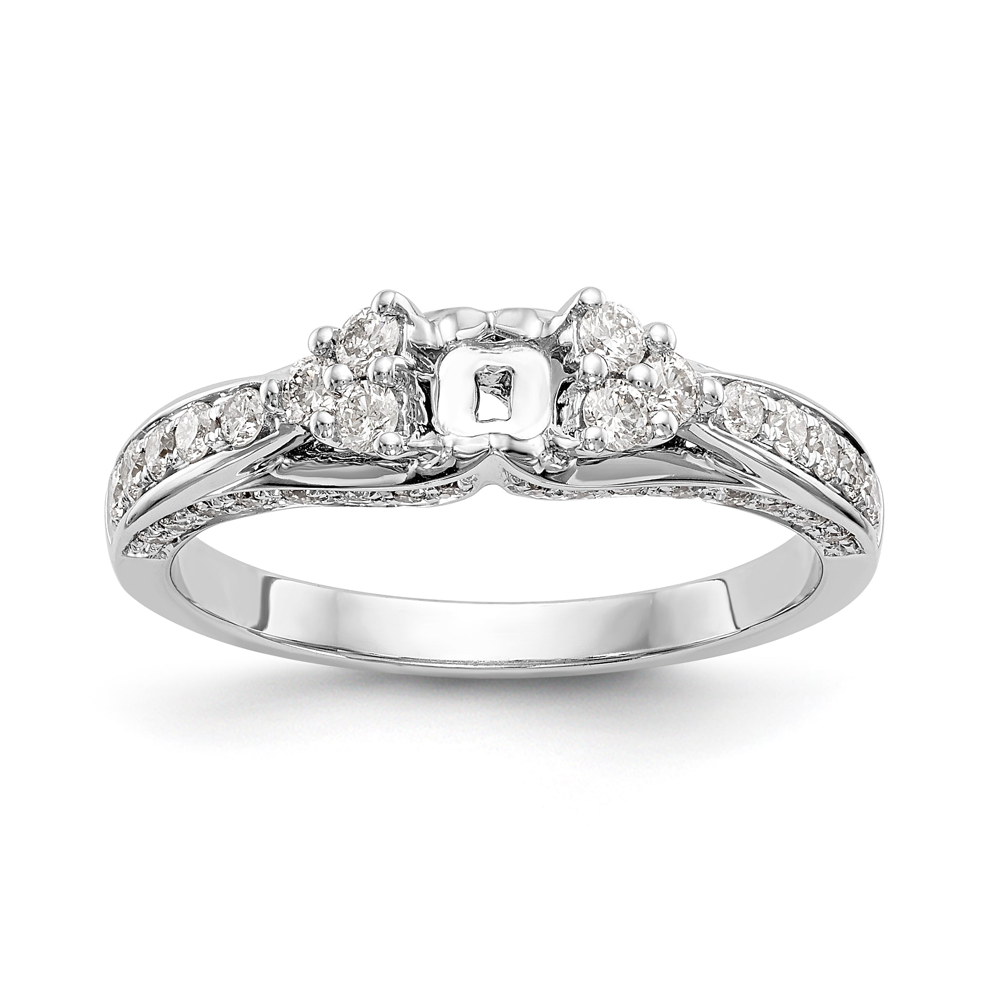 14K Weißgold Diamant-Verlobungsring mit Krappenfassung
