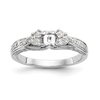 14K Weißgold Diamant-Verlobungsring mit Krappenfassung