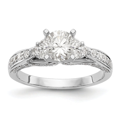 14K Weißgold Diamant-Verlobungsring mit Krappenfassung