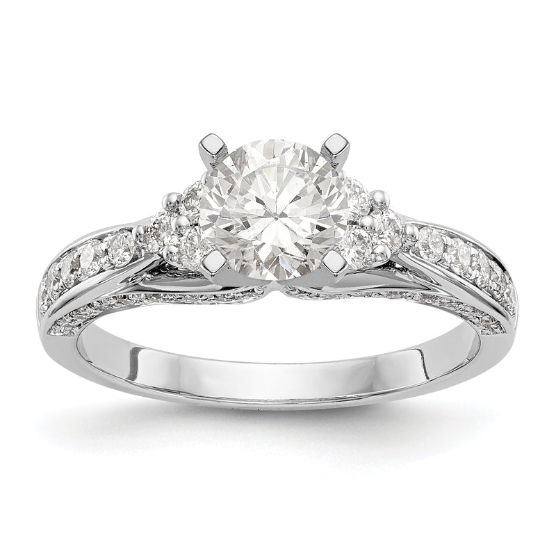 14K Weißgold Diamant-Verlobungsring mit Krappenfassung