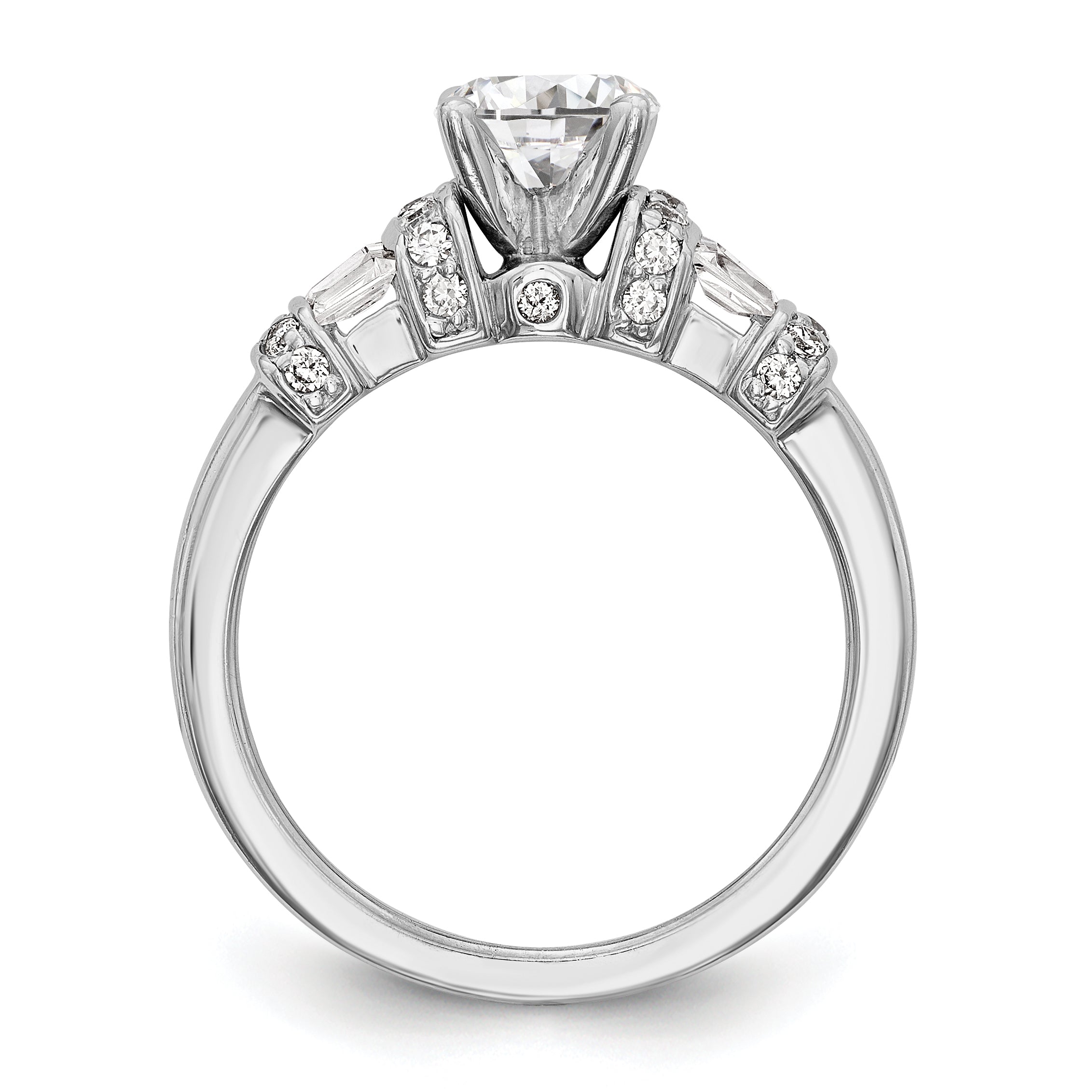 14K Weißgold Diamant-Verlobungsring mit Krappenfassung