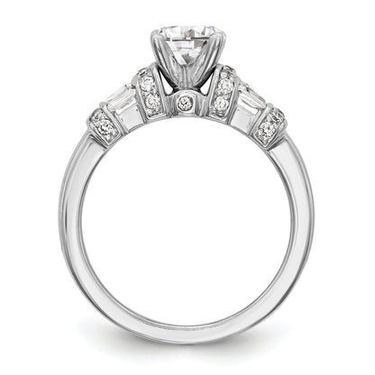 14K Weißgold Diamant-Verlobungsring mit Krappenfassung