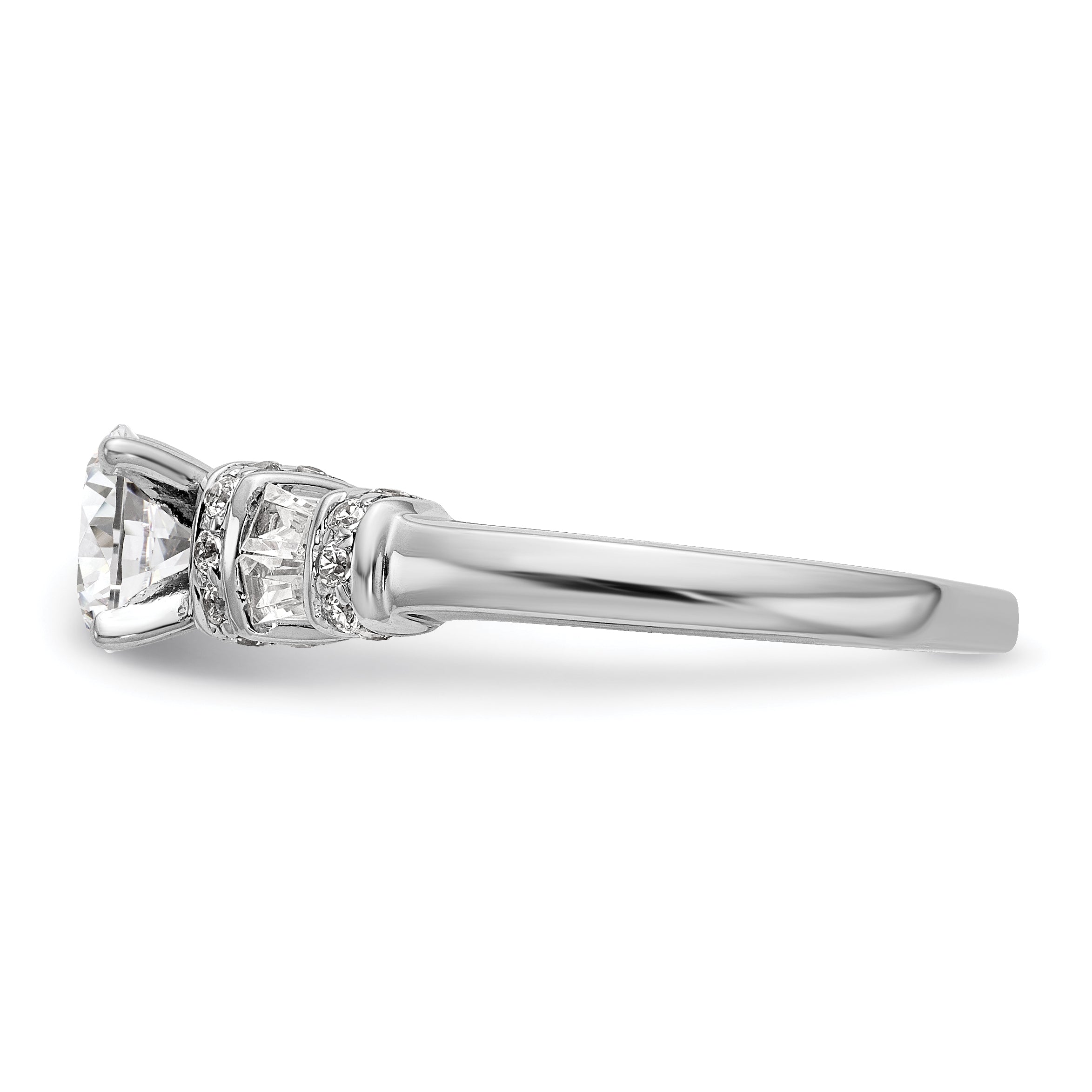 14K Weißgold Diamant-Verlobungsring mit Krappenfassung