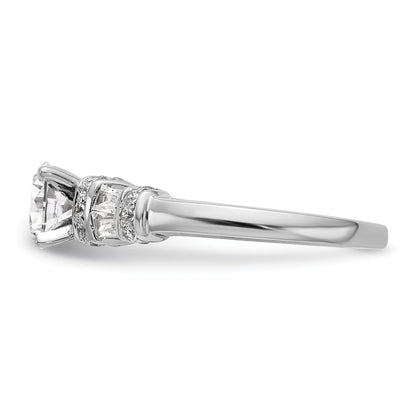 14K Weißgold Diamant-Verlobungsring mit Krappenfassung