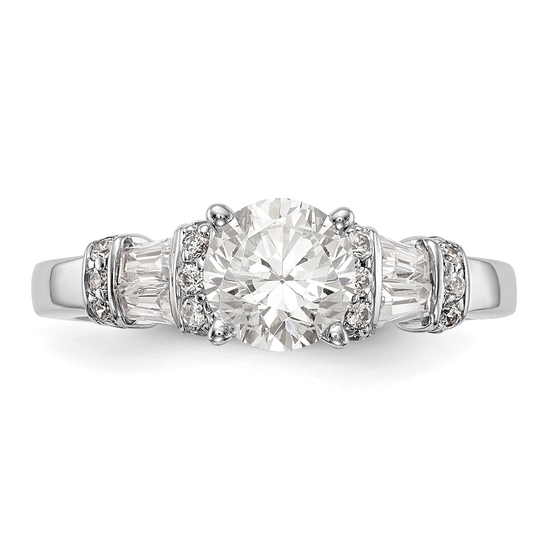 14K Weißgold Diamant-Verlobungsring mit Krappenfassung