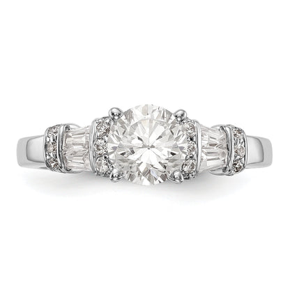 14K Weißgold Diamant-Verlobungsring mit Krappenfassung