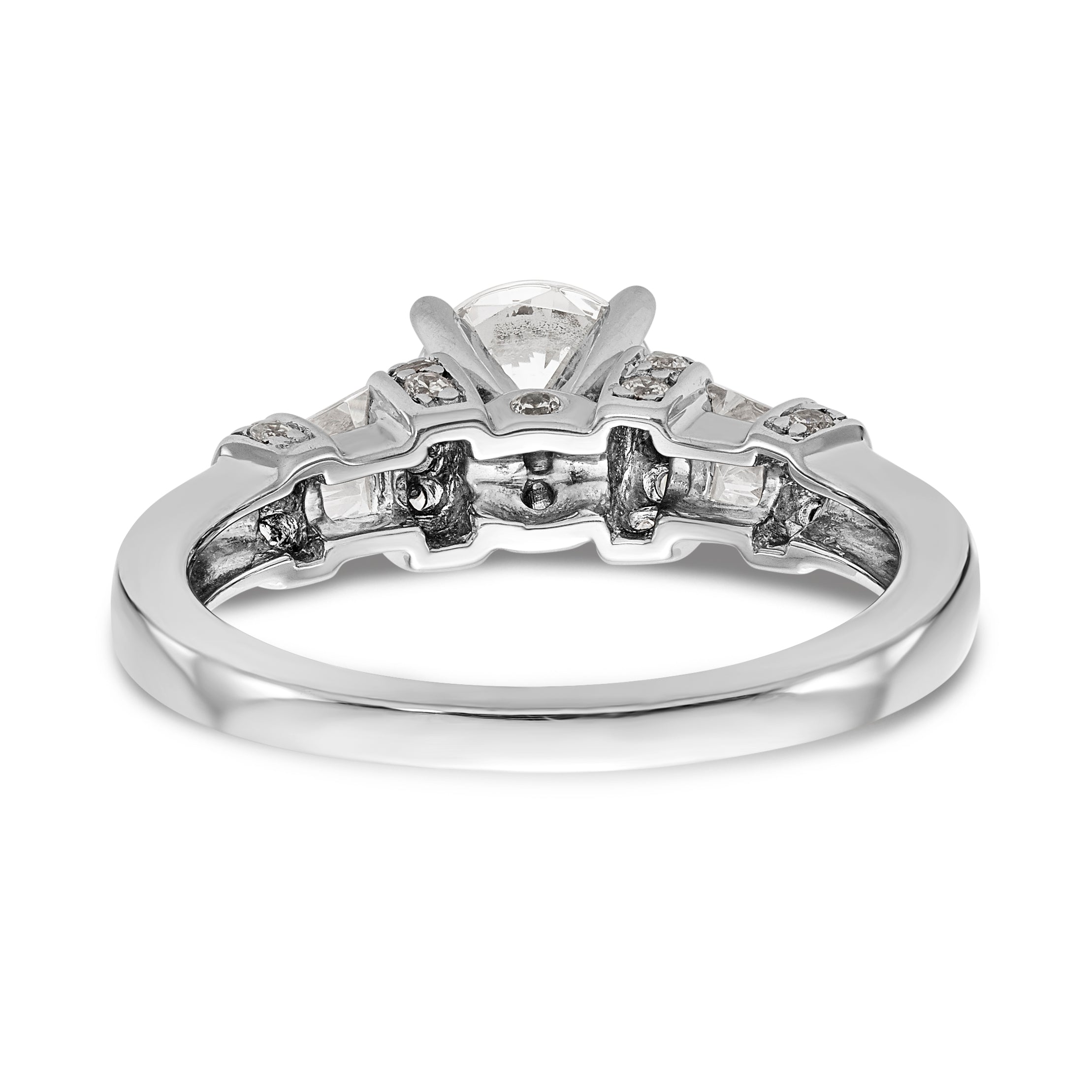14K Weißgold Diamant-Verlobungsring mit Krappenfassung