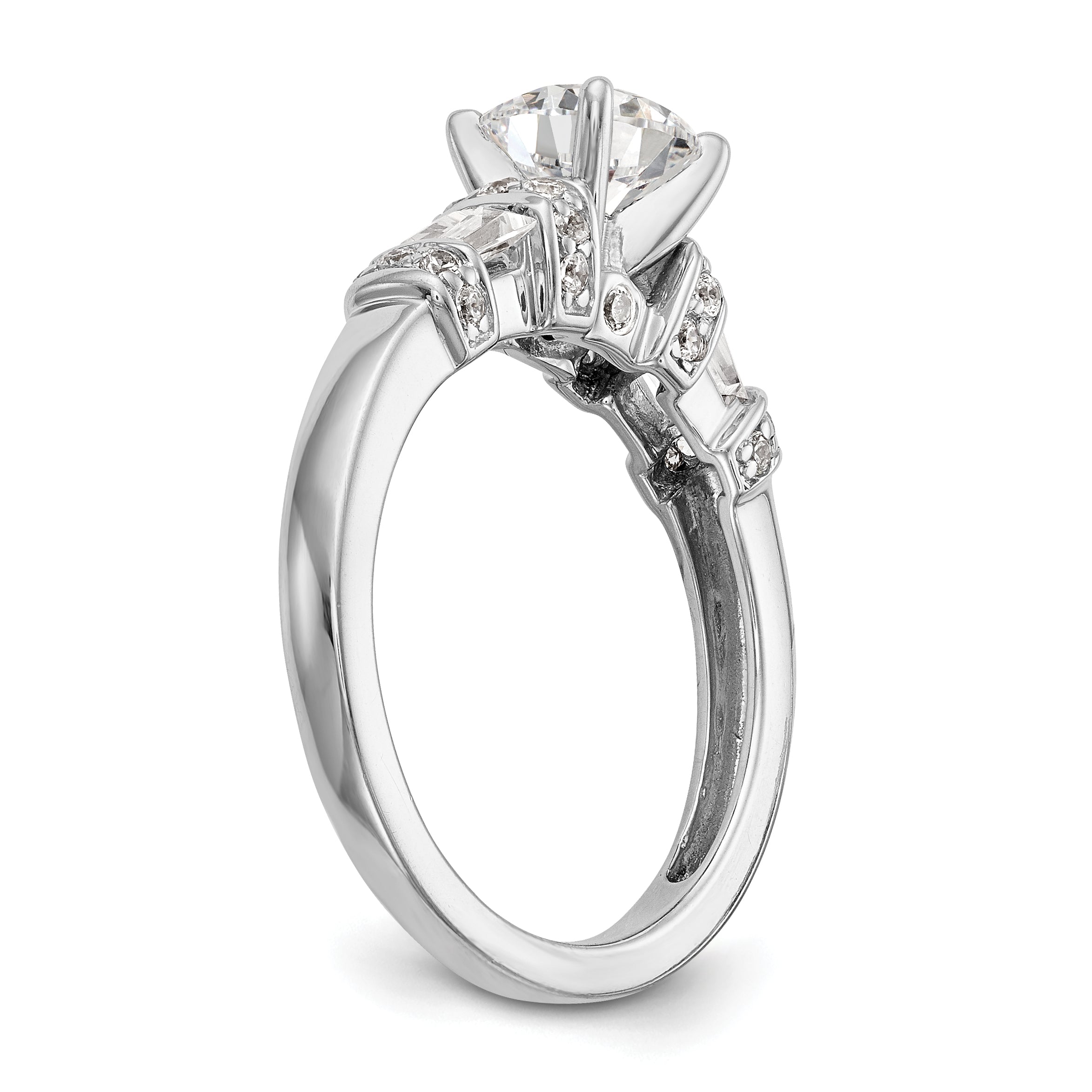 14K Weißgold Diamant-Verlobungsring mit Krappenfassung