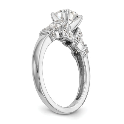 14K Weißgold Diamant-Verlobungsring mit Krappenfassung