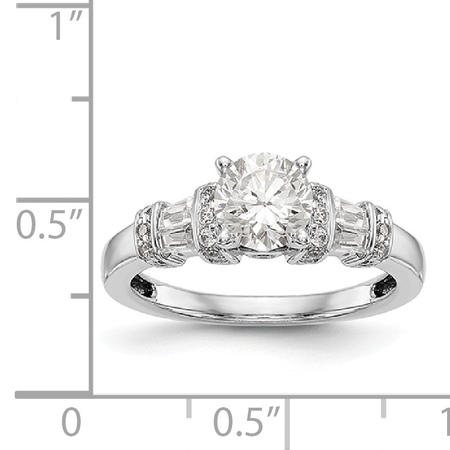 14K Weißgold Diamant-Verlobungsring mit Krappenfassung