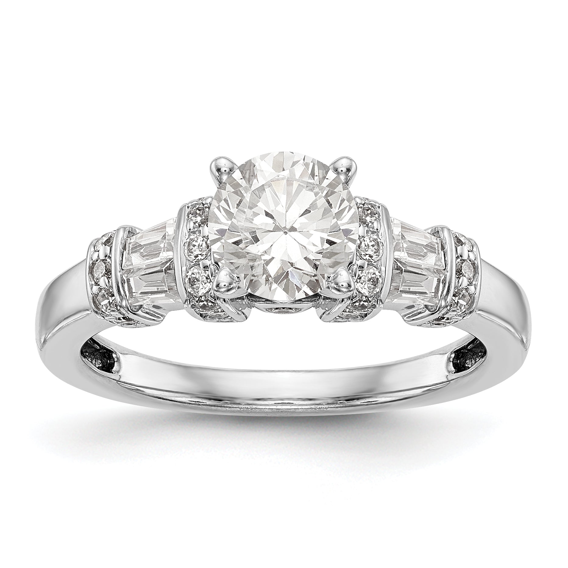 14K Weißgold Diamant-Verlobungsring mit Krappenfassung