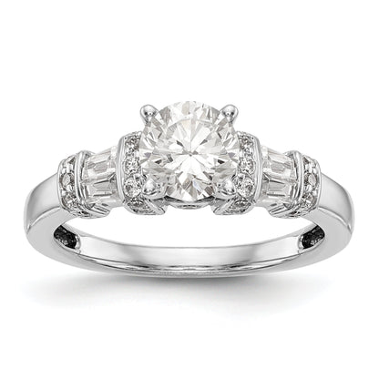 14K Weißgold Diamant-Verlobungsring mit Krappenfassung