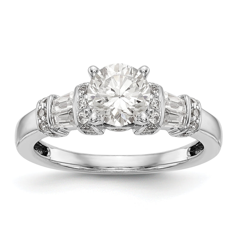 14K Weißgold Diamant-Verlobungsring mit Krappenfassung