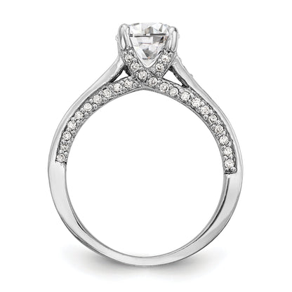 14K Weißgold Verlobungsring mit simulierten Diamanten
