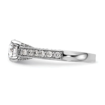 14K Weißgold Verlobungsring mit simulierten Diamanten