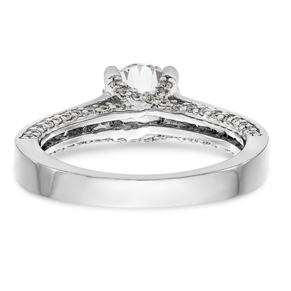 14K Weißgold Verlobungsring mit simulierten Diamanten
