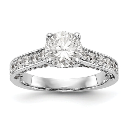 14K Weißgold Verlobungsring mit simulierten Diamanten