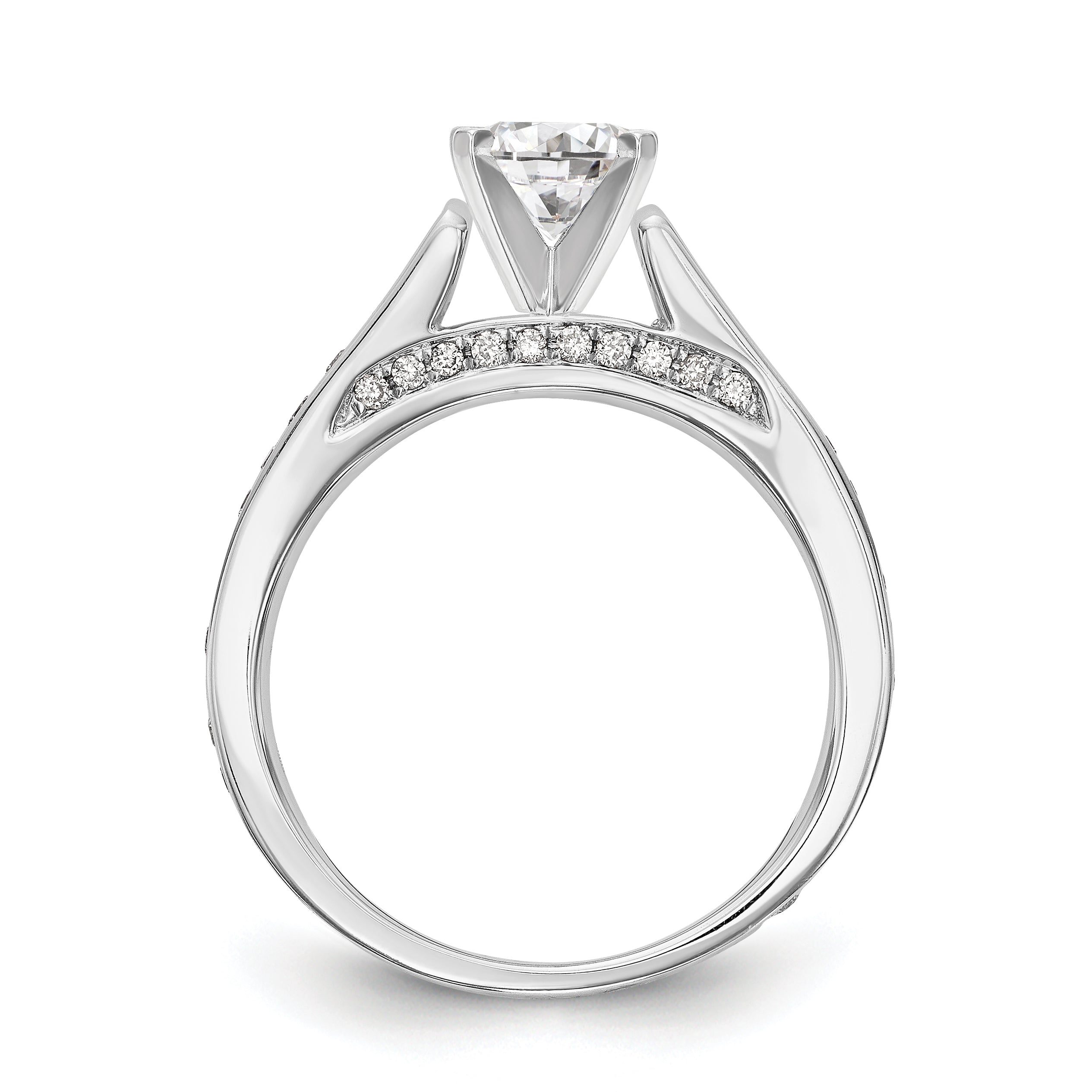 14K Weißgold Verlobungsring mit simuliertem Diamanten