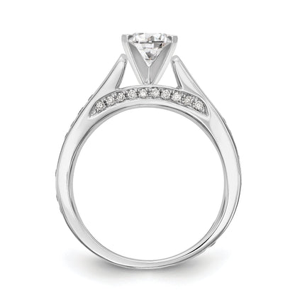 14K Weißgold Verlobungsring mit simuliertem Diamanten