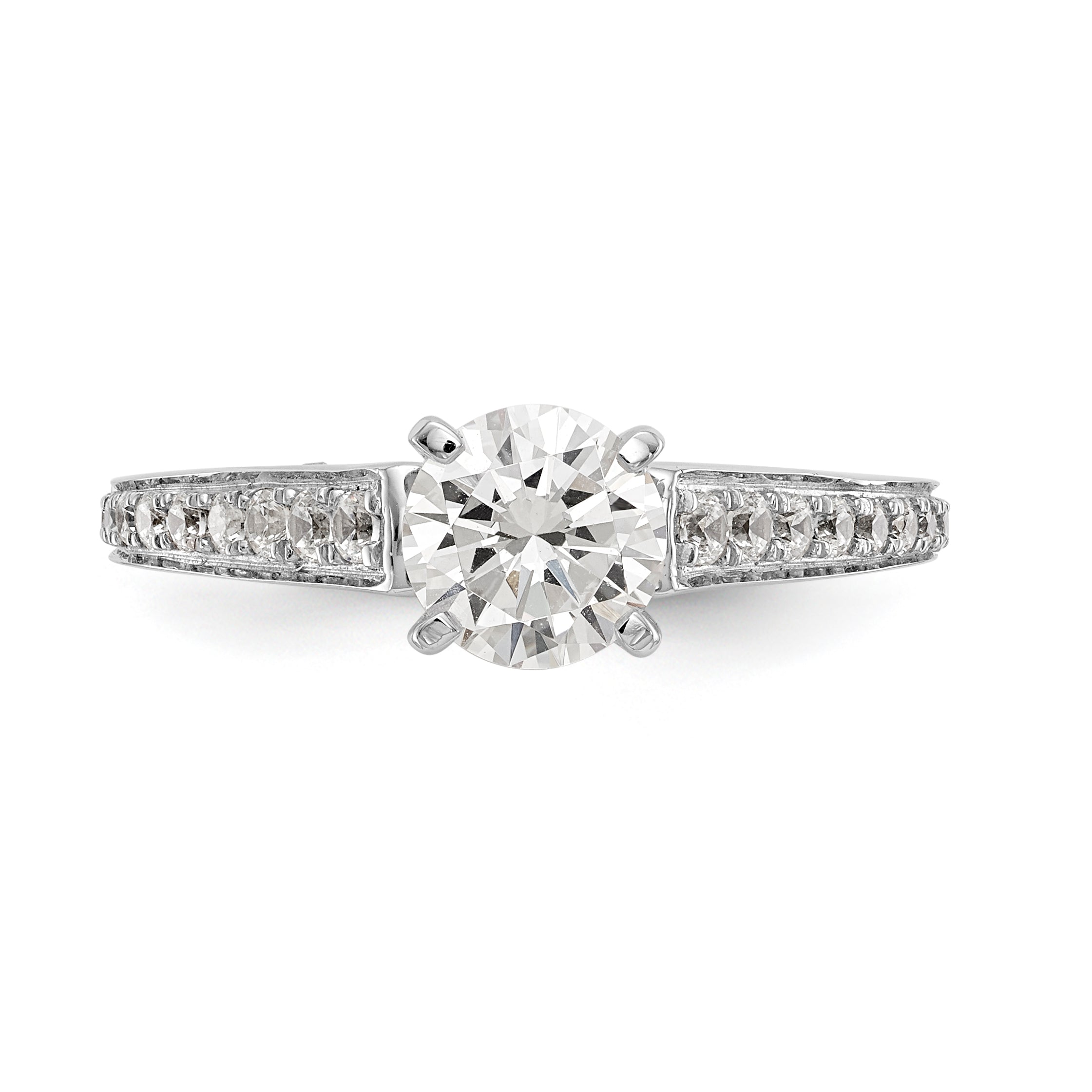 14K Weißgold Verlobungsring mit simuliertem Diamanten