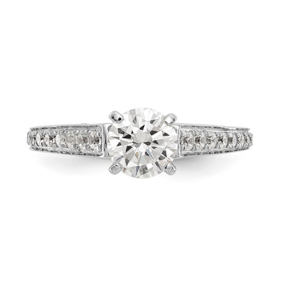 14K Weißgold Verlobungsring mit simuliertem Diamanten