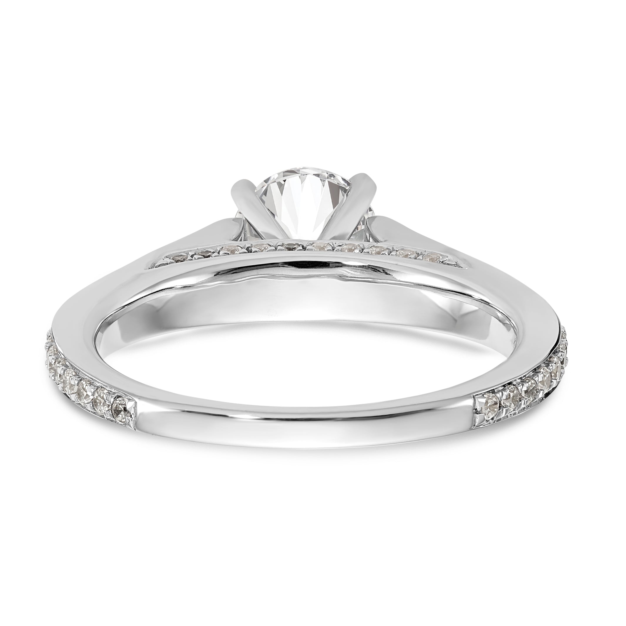 14K Weißgold Verlobungsring mit simuliertem Diamanten