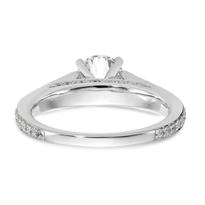 14K Weißgold Verlobungsring mit simuliertem Diamanten