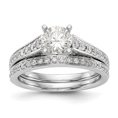 14K Weißgold Verlobungsring mit simuliertem Diamanten