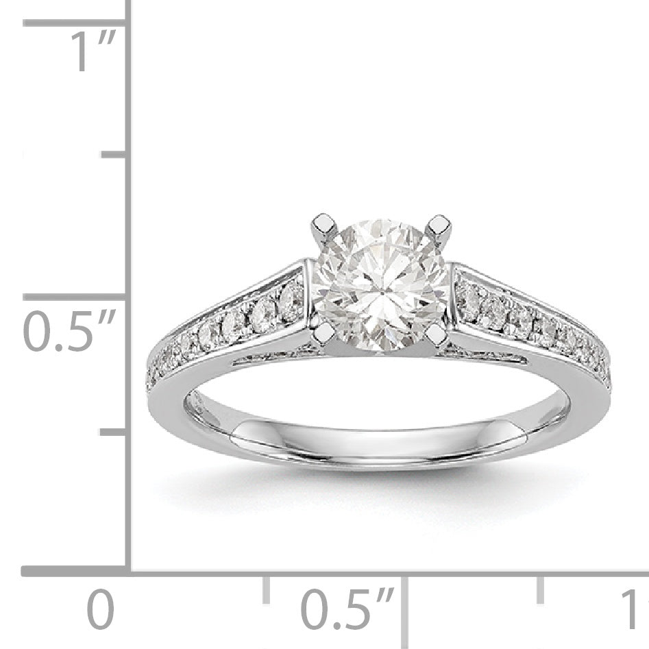 14K Weißgold Verlobungsring mit simuliertem Diamanten