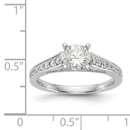 14K Weißgold Verlobungsring mit simuliertem Diamanten