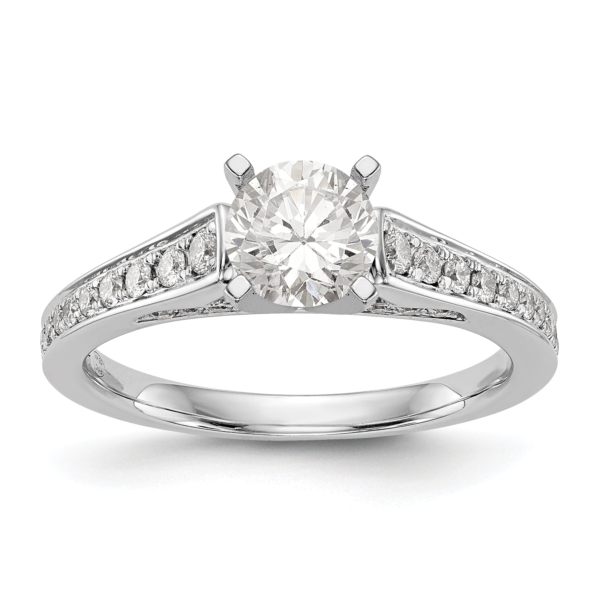 14K Weißgold Verlobungsring mit simuliertem Diamanten