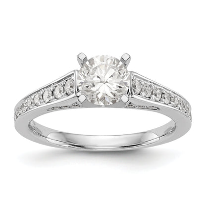 14K Weißgold Verlobungsring mit simuliertem Diamanten